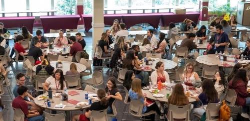Donovan Dining Hall full of students